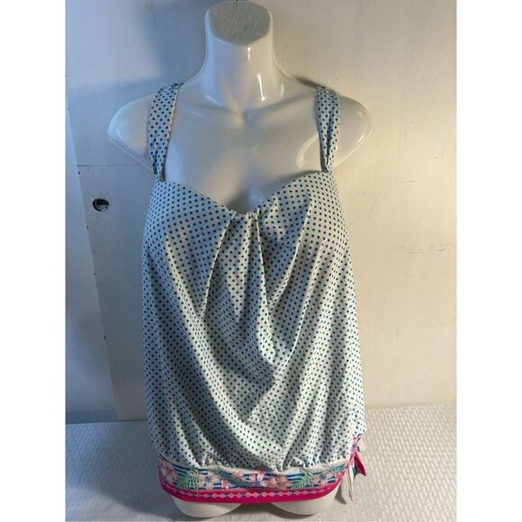 Coco reef halter swim top 34dd bra slimming dots flowers rn#85736 - Picture 2 of 11